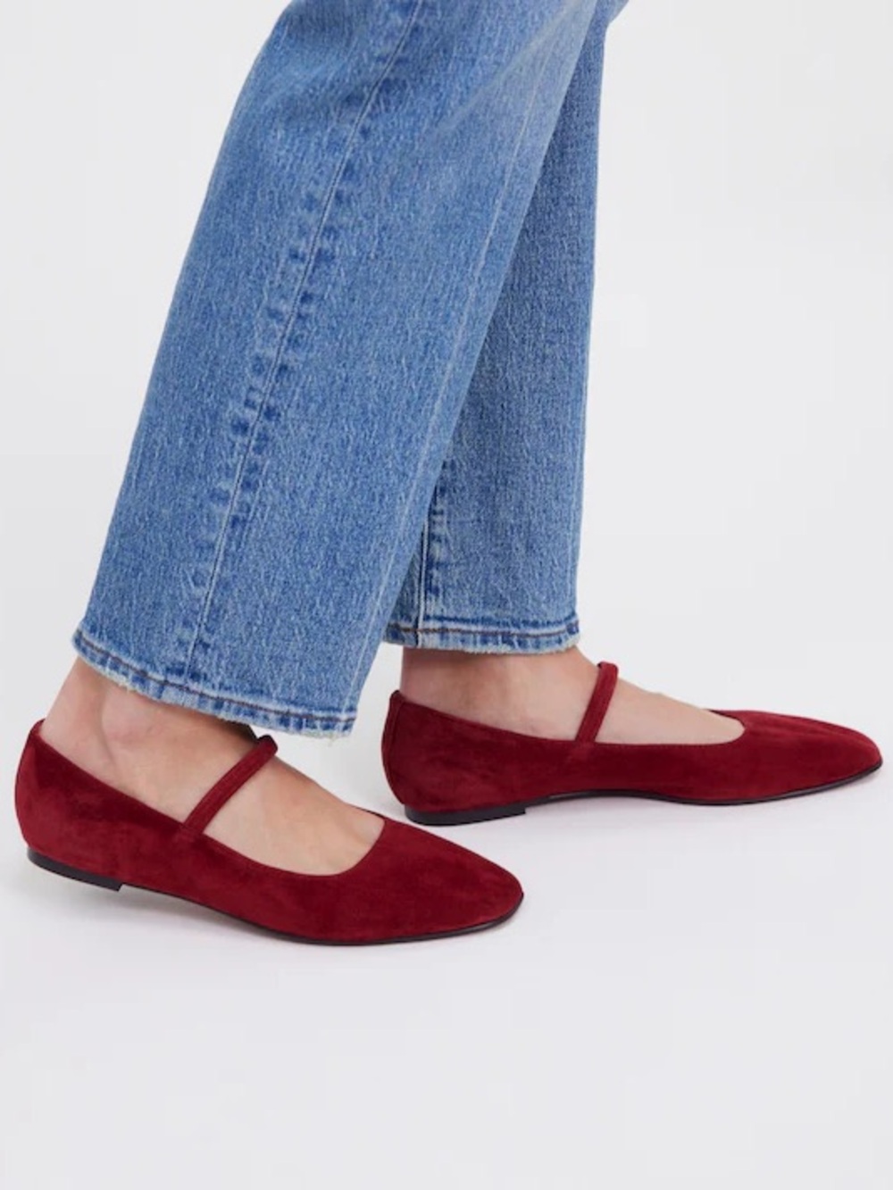 Madewell The Greta Ballet Flat in Ruby Port Red Size 10 - Picture 4 of 11